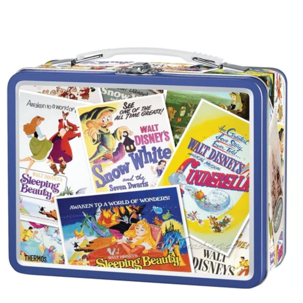 THERMOS METAL CLASSIC DISNEY POSTERS SERIES TIN LUNCH BOX COLLECTOR NWT